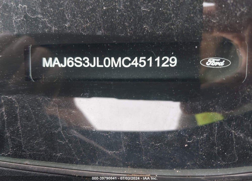 2021 FORD ECOSPORT SES VIN: MAJ6S3JL0MC451129