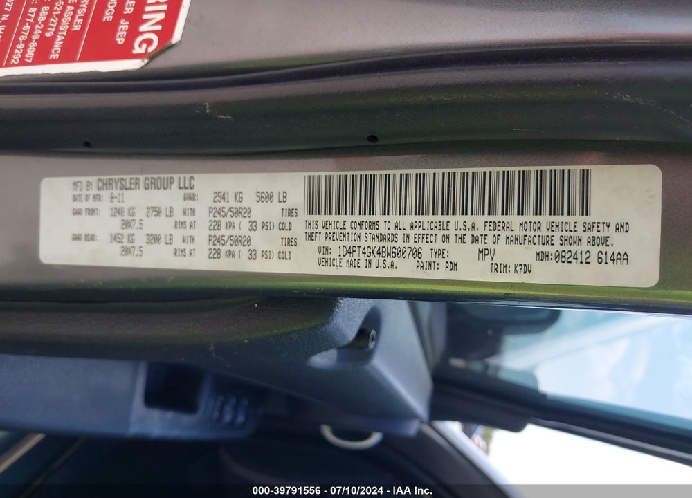 2011 DODGE NITRO HEAT VIN: 1D4PT4GK4BW600706
