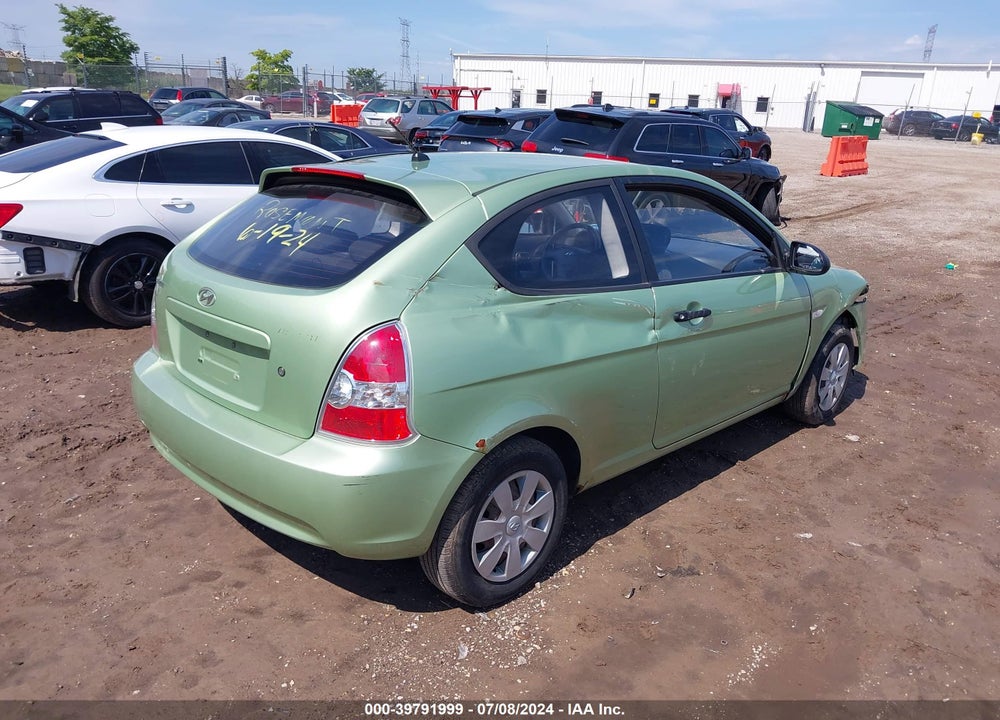 2007 HYUNDAI ACCENT GS VIN: KMHCM36C47U040746