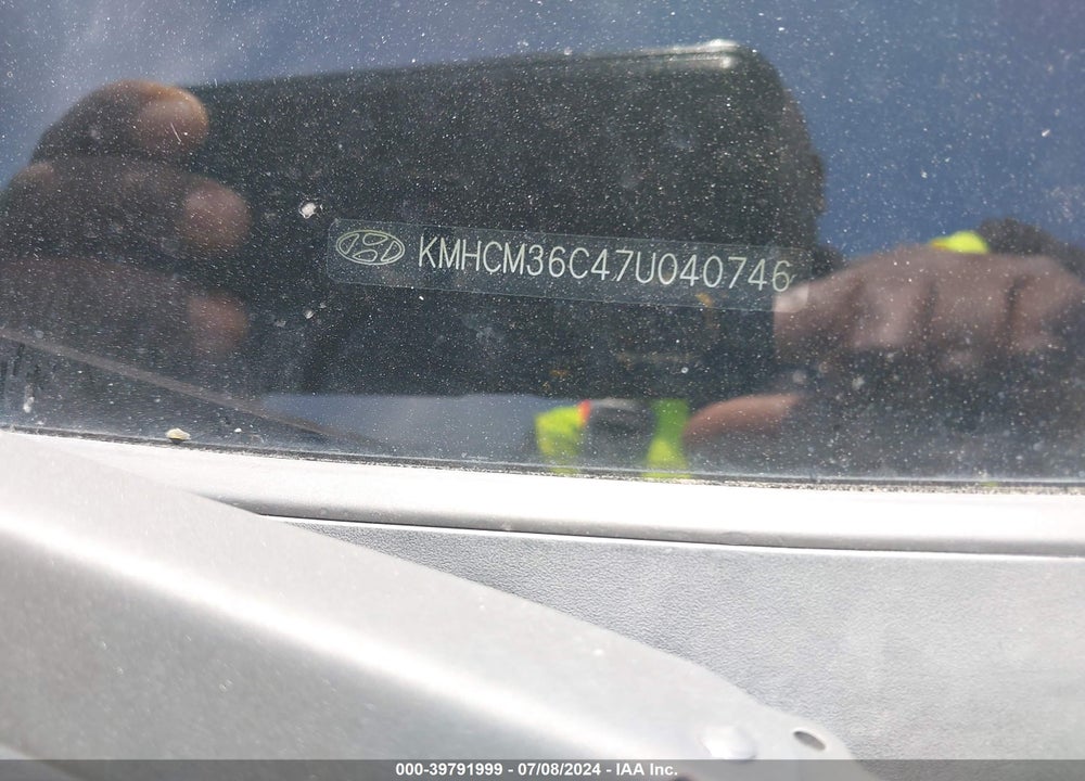 2007 HYUNDAI ACCENT GS VIN: KMHCM36C47U040746