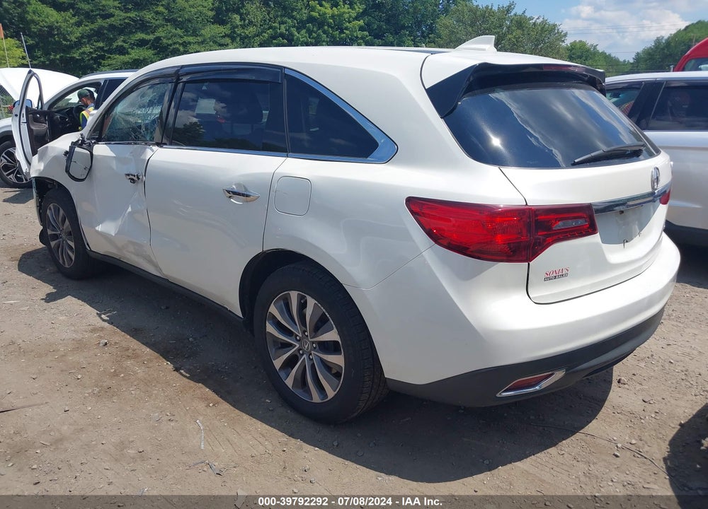 2015 ACURA MDX TECHNOLOGY PKG W/ENTERTAINMENT PKG VIN: 5FRYD4H66FB004778