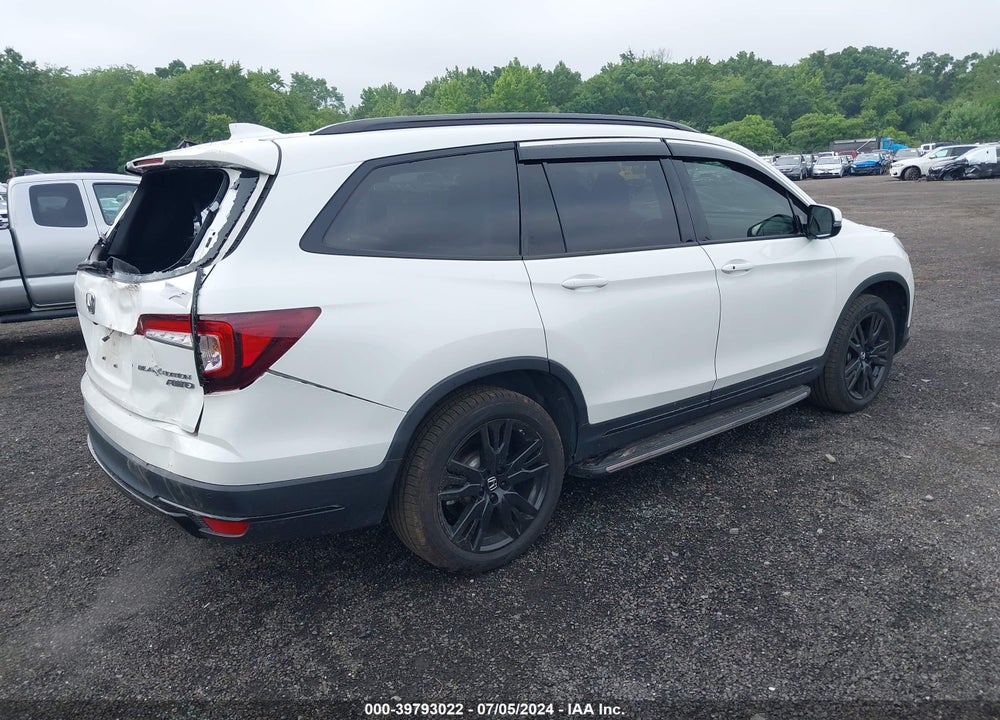 2021 HONDA PILOT AWD BLACK EDITION VIN: 5FNYF6H70MB080011