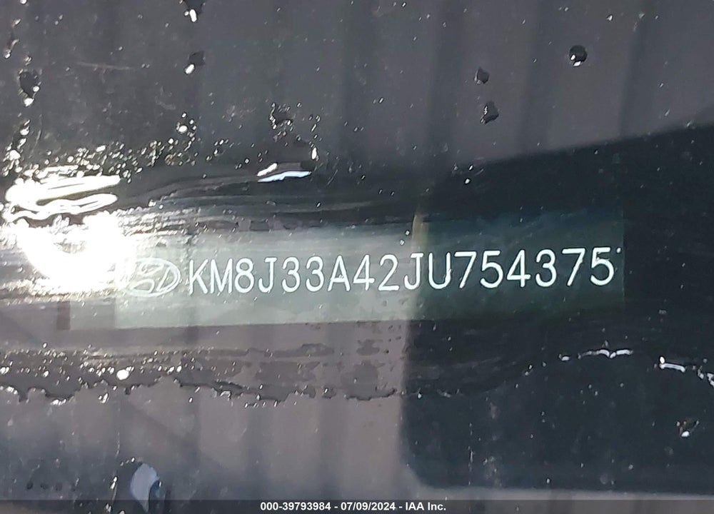 2018 HYUNDAI TUCSON SEL VIN: KM8J33A42JU754375