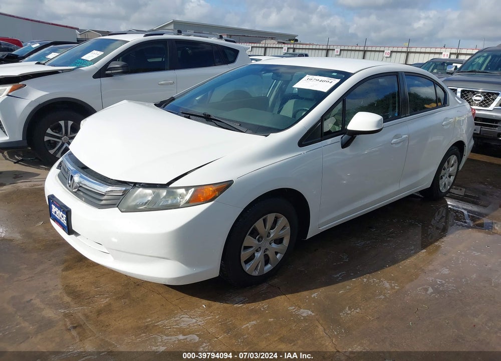 2012 HONDA CIVIC LX VIN: 2HGFB2F51CH594134