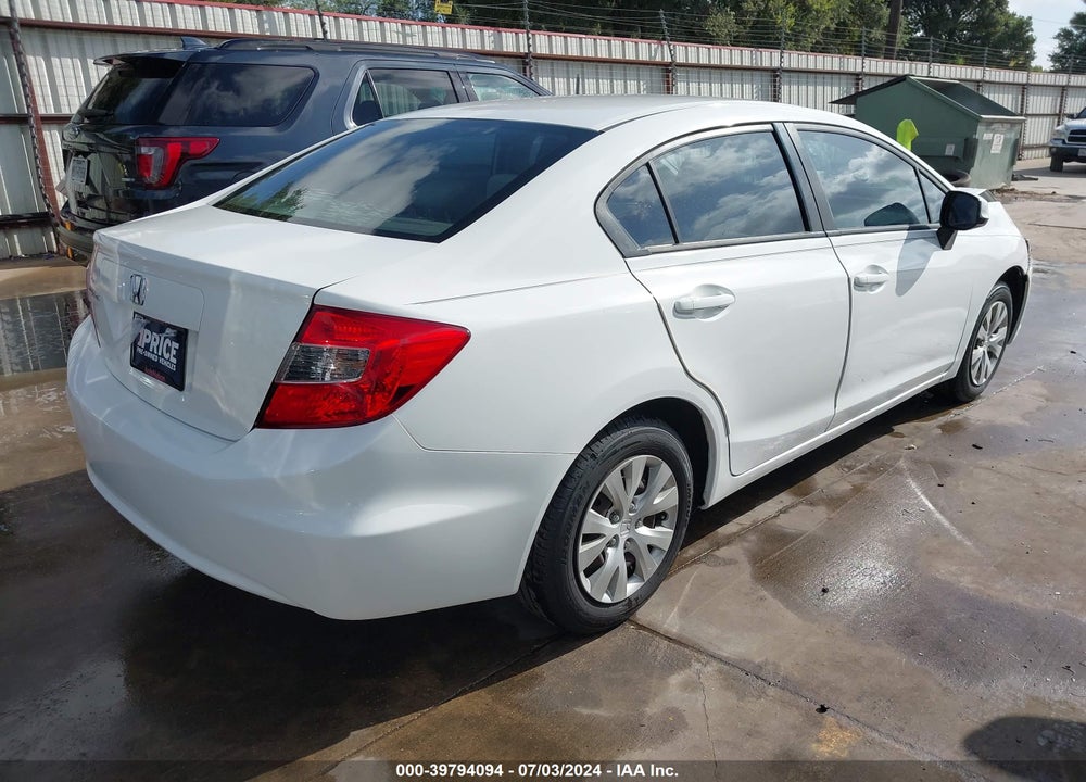 2012 HONDA CIVIC LX VIN: 2HGFB2F51CH594134