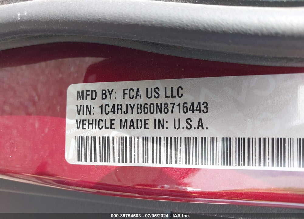 2022 JEEP GRAND CHEROKEE 4XE LIMITED 4X4 VIN: 1C4RJYB60N8716443