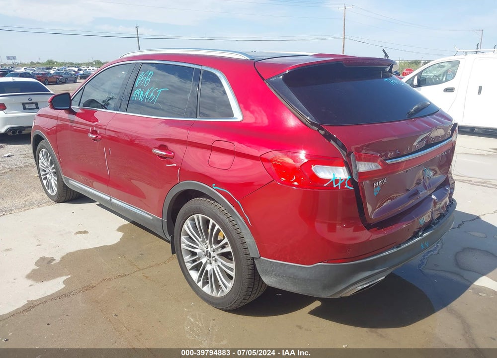 2016 LINCOLN MKX RESERVE VIN: 2LMTJ6LRXGBL55466