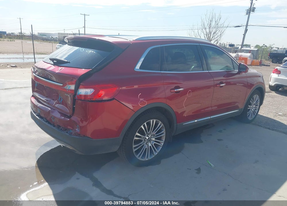2016 LINCOLN MKX RESERVE VIN: 2LMTJ6LRXGBL55466