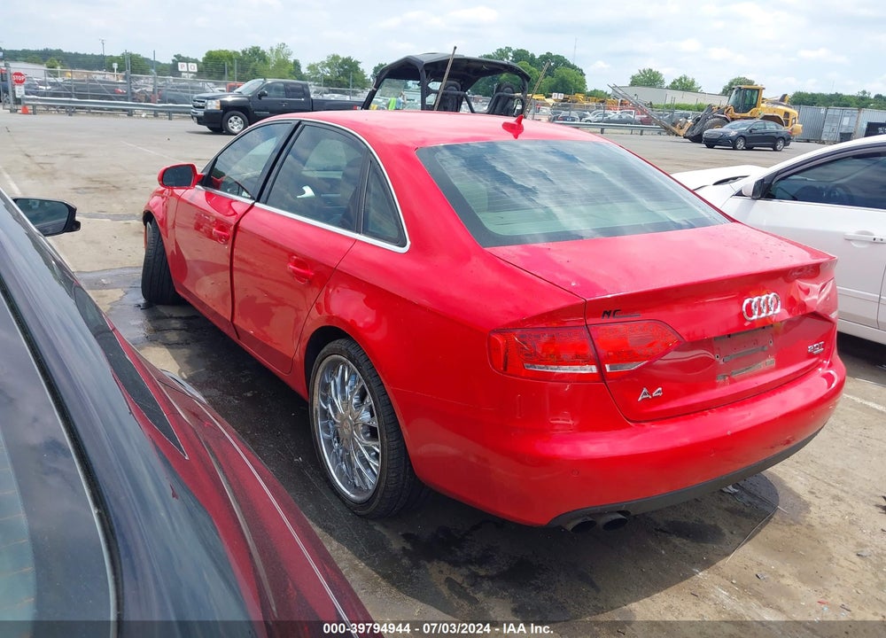 2011 AUDI A4 2.0T PREMIUM VIN: WAUKFAFL1BA099954
