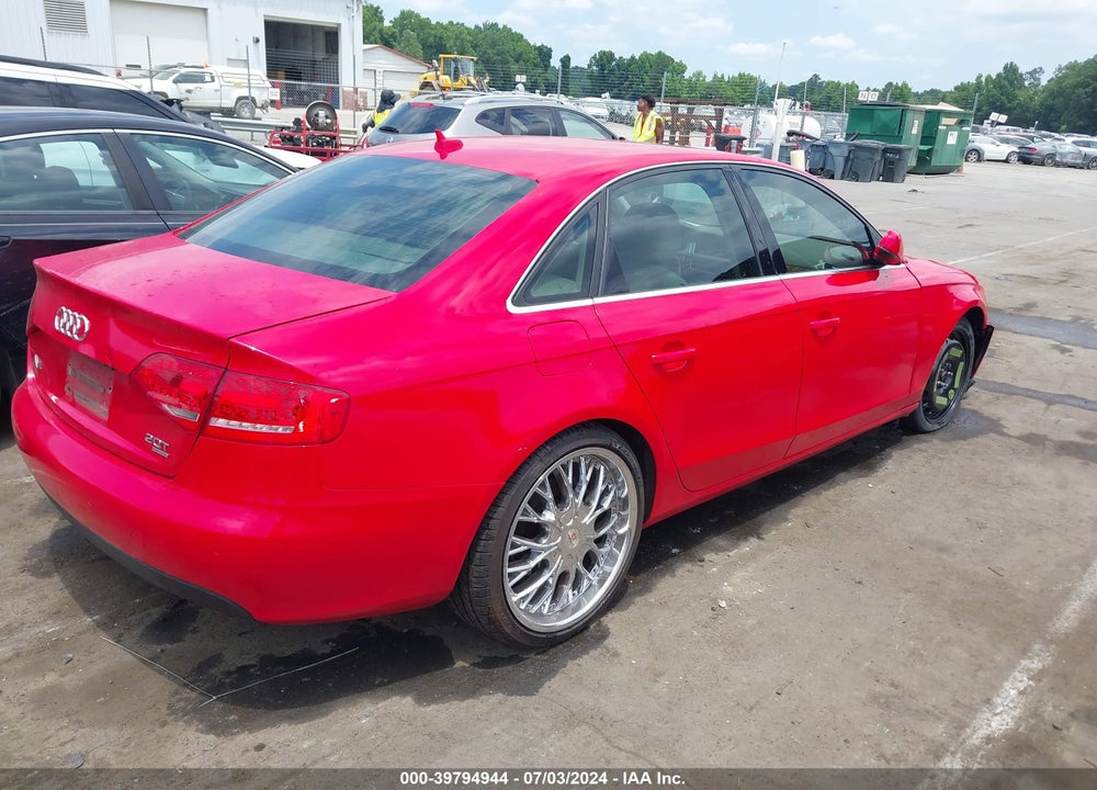 2011 AUDI A4 2.0T PREMIUM VIN: WAUKFAFL1BA099954