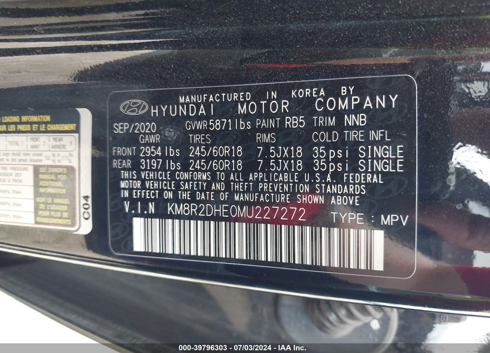 2021 HYUNDAI PALISADE SEL VIN: KM8R2DHE0MU227272