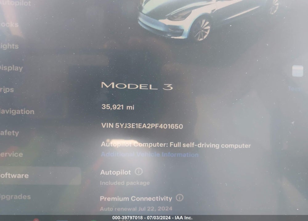 2023 TESLA MODEL 3 REAR-WHEEL DRIVE VIN: 5YJ3E1EA2PF401650