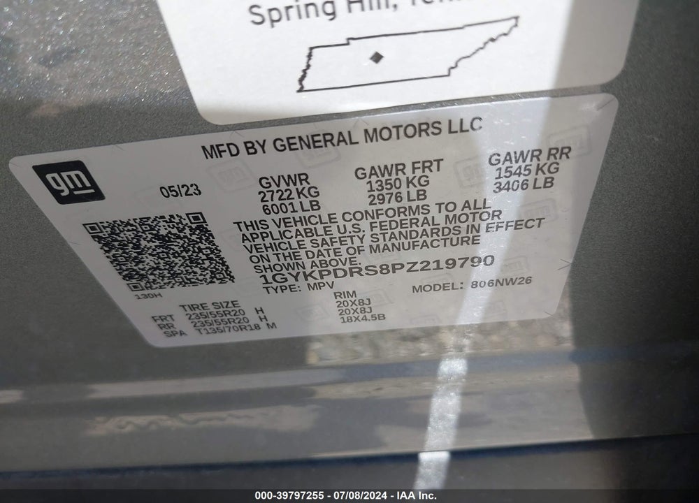 2023 CADILLAC XT6 AWD PREMIUM LUXURY VIN: 1GYKPDRS8PZ219790
