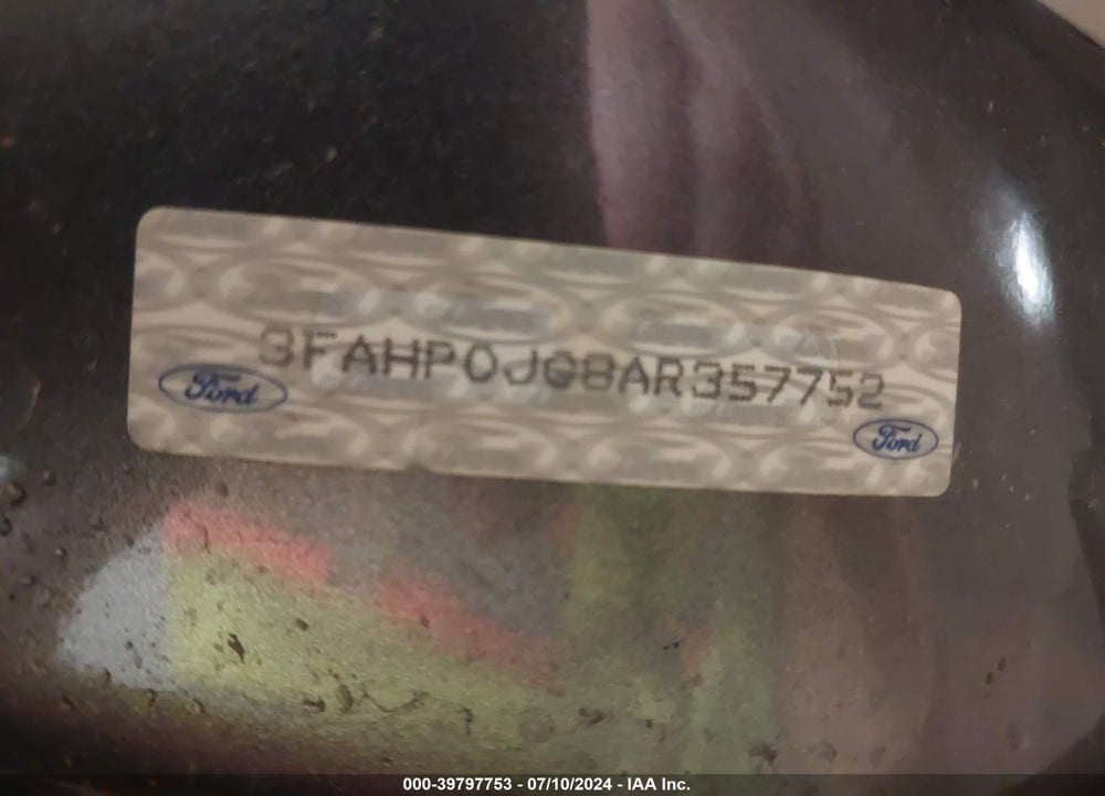 2010 FORD FUSION SEL VIN: 3FAHP0JG8AR357752