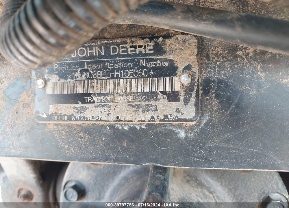 2017 JOHN DEERE D160 VIN: 1P0D160XJHX048398