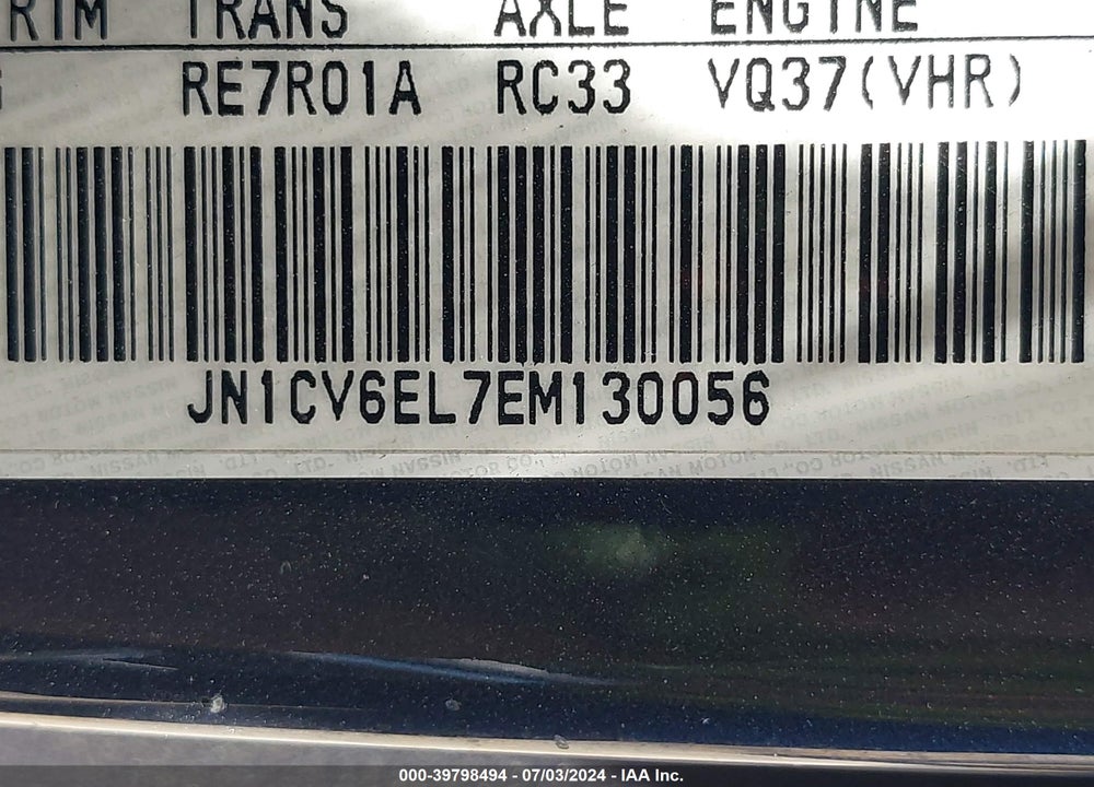 2014 INFINITI Q60 VIN: JN1CV6EL7EM130056