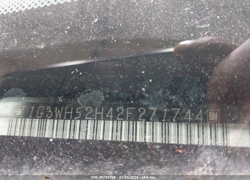 2002 OLDSMOBILE INTRIGUE GX VIN: 1G3WH52H42F271744