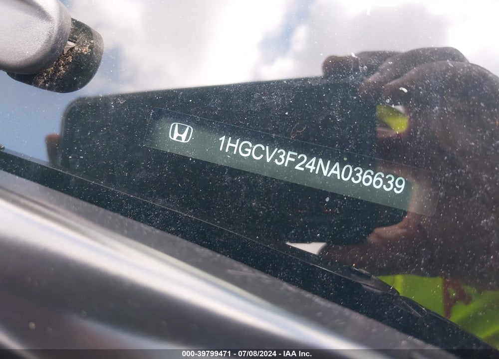 2022 HONDA ACCORD HYBRID SPORT VIN: 1HGCV3F24NA036639