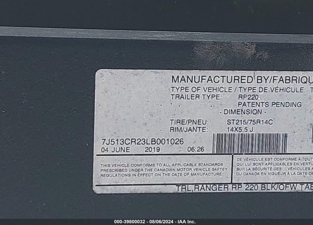 2022 RANGER OTHER VIN: RGR10025F920