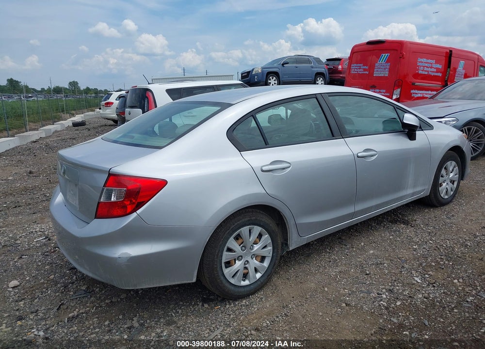 2012 HONDA CIVIC LX VIN: 19XFB2F52CE042250
