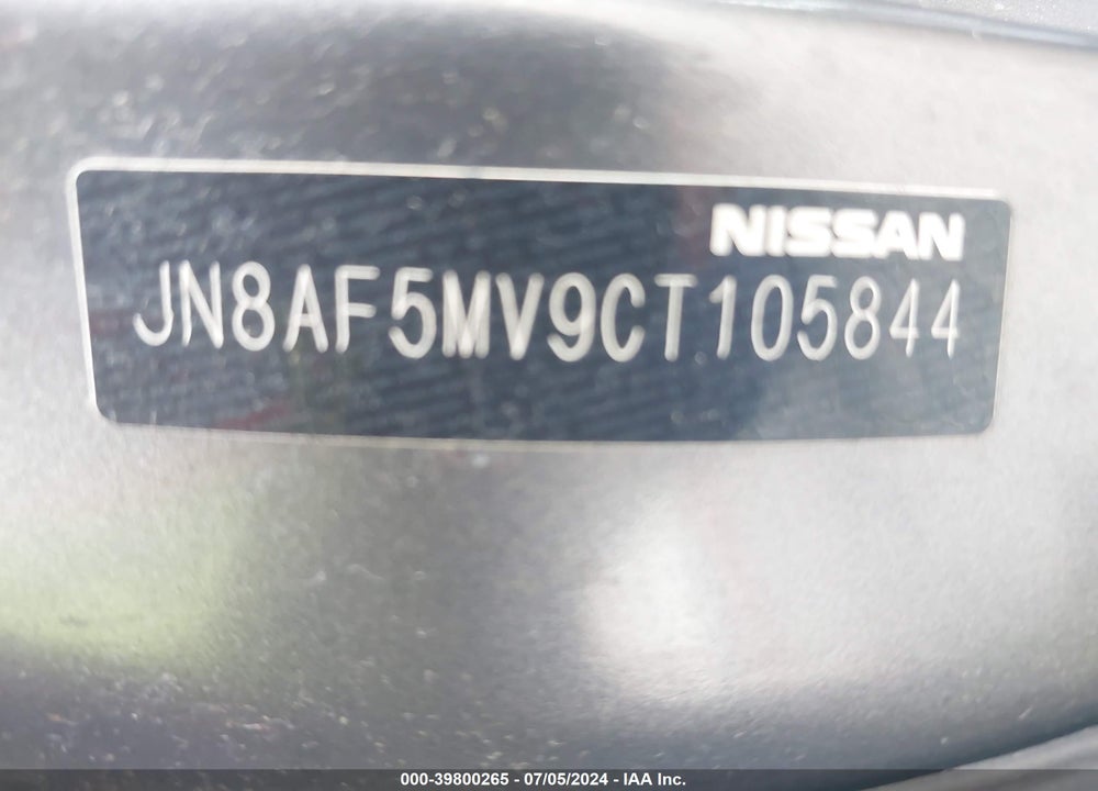 2012 NISSAN JUKE SL VIN: JN8AF5MV9CT105844
