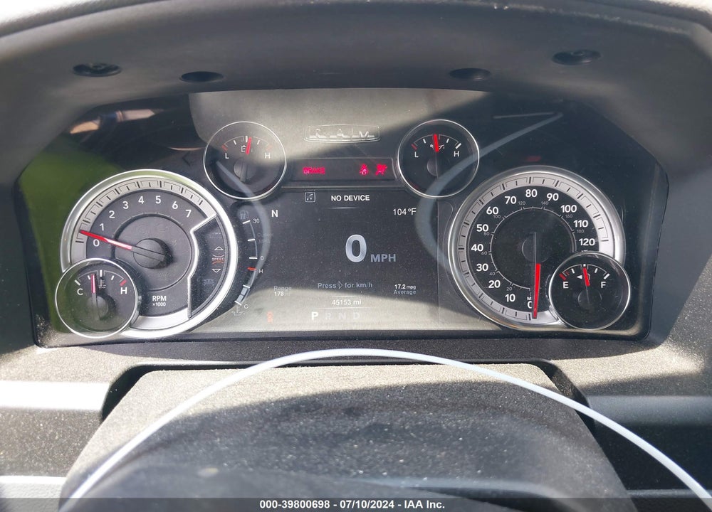 2019 RAM 1500 CLASSIC WARLOCK 4X4 5'7 BOX VIN: 1C6RR7LT8KS735657