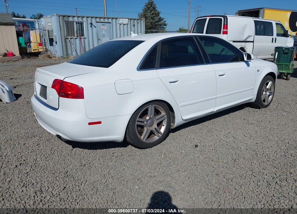 2008 AUDI A4 2.0T VIN: WAUAF78E08A035085