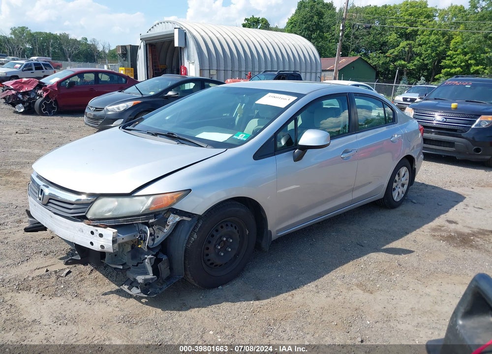 2012 HONDA CIVIC LX VIN: 19XFB2F58CE055892