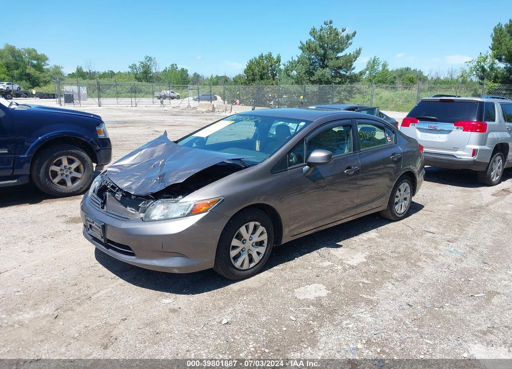 2012 HONDA CIVIC LX VIN: 19XFB2F58CE103701