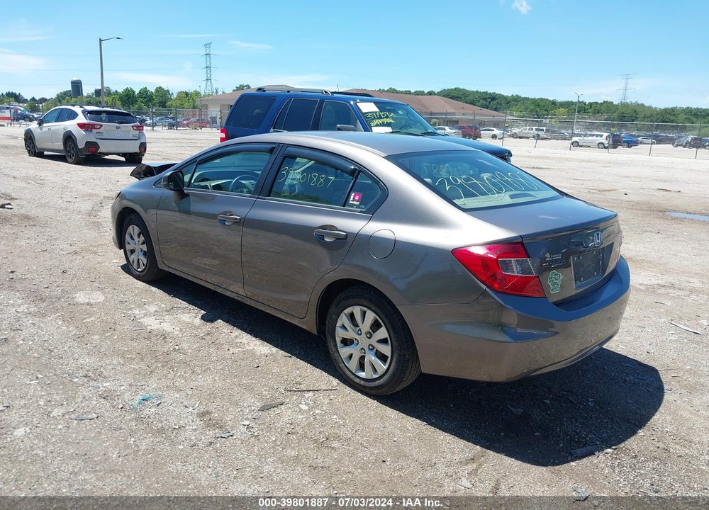 2012 HONDA CIVIC LX VIN: 19XFB2F58CE103701