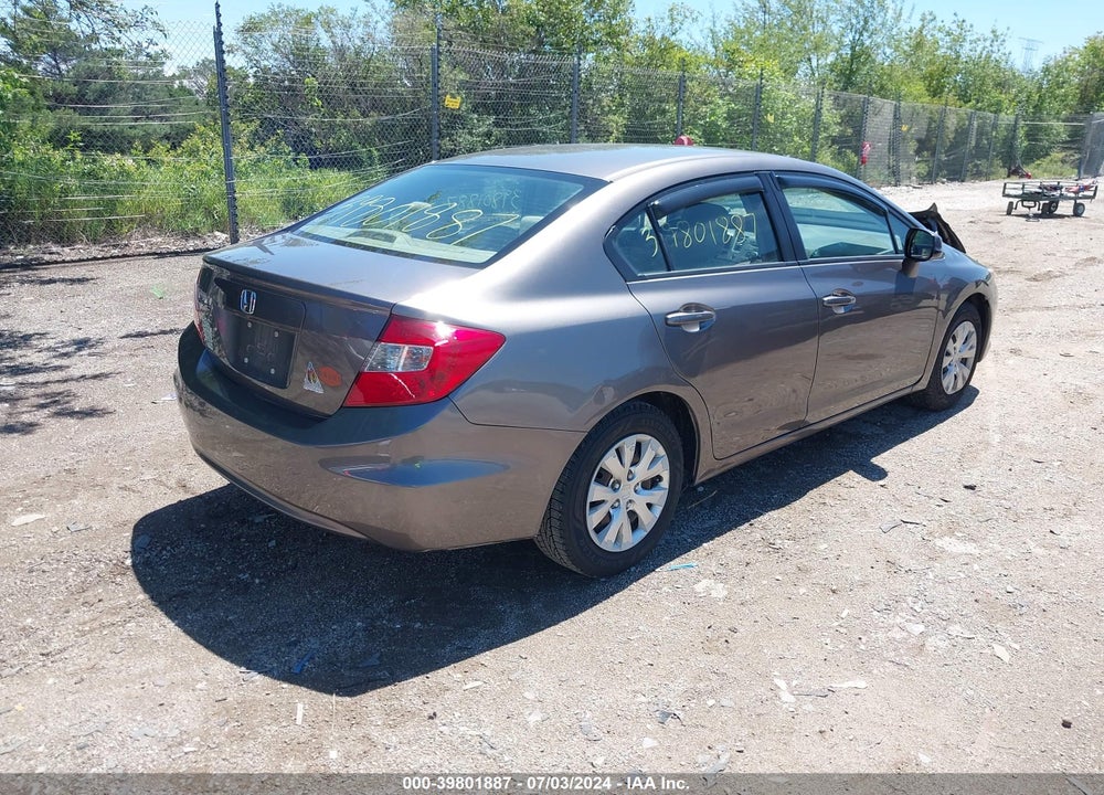 2012 HONDA CIVIC LX VIN: 19XFB2F58CE103701