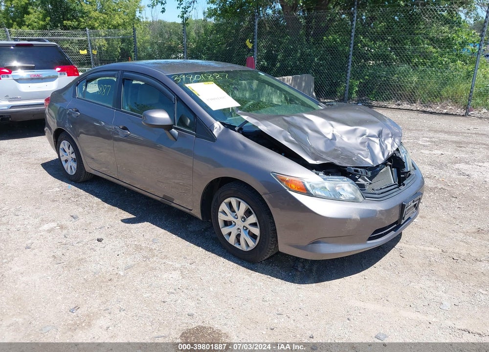 2012 HONDA CIVIC LX VIN: 19XFB2F58CE103701