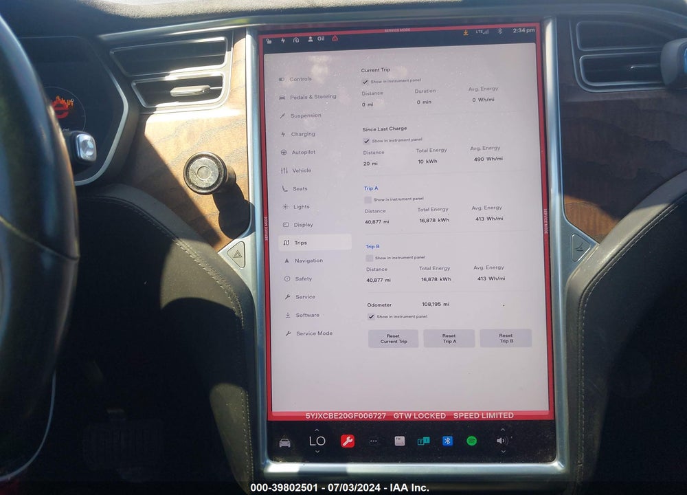 2016 TESLA MODEL X 60D/70D/75D/90D/P100D VIN: 5YJXCBE20GF006727