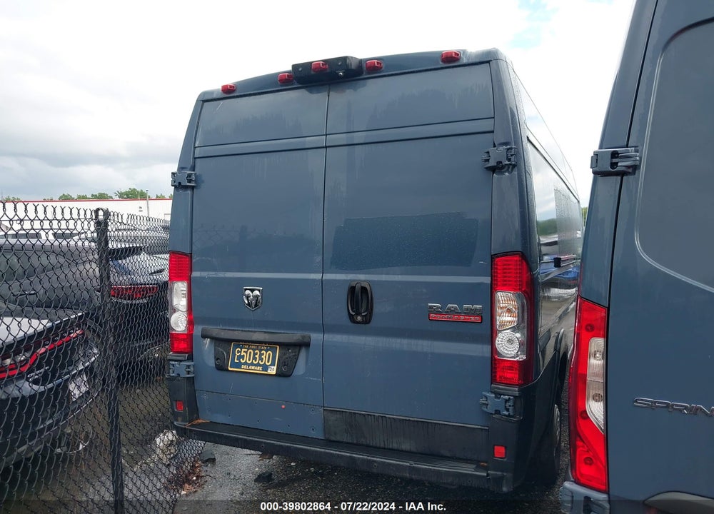 2019 RAM PROMASTER 3500 CARGO VAN HIGH ROOF 159 WB EXT VIN: 3C6URVJG7KE564262