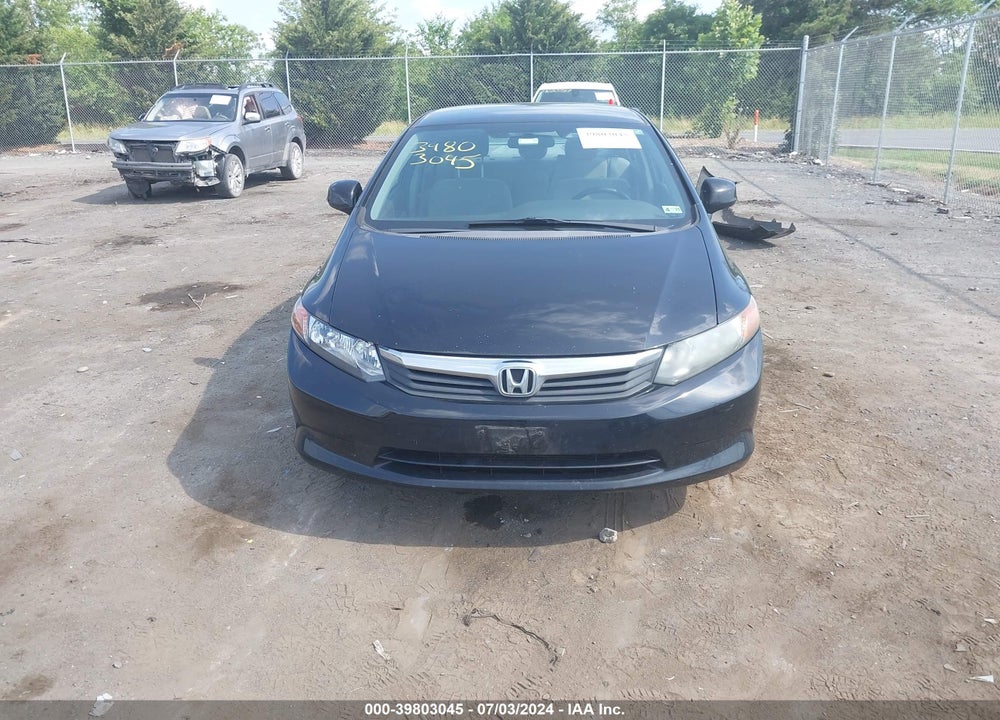 2012 HONDA CIVIC LX VIN: 2HGFB2F5XCH324545