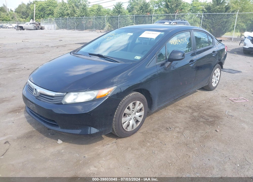 2012 HONDA CIVIC LX VIN: 2HGFB2F5XCH324545