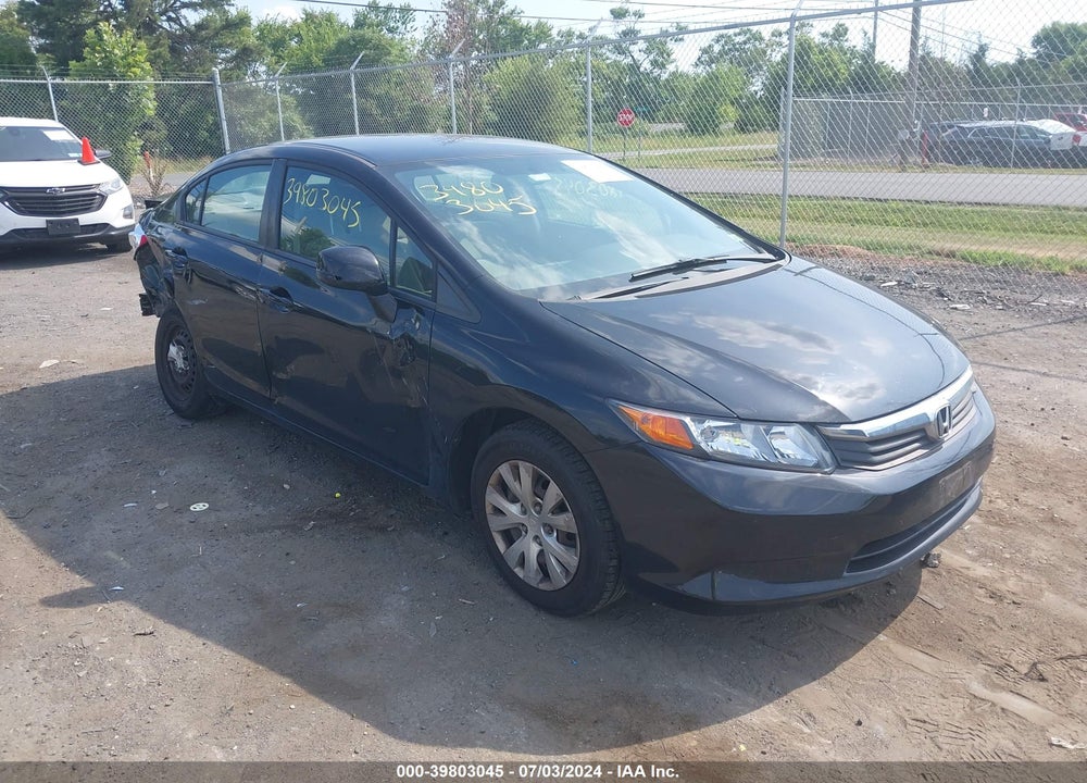 2012 HONDA CIVIC LX VIN: 2HGFB2F5XCH324545