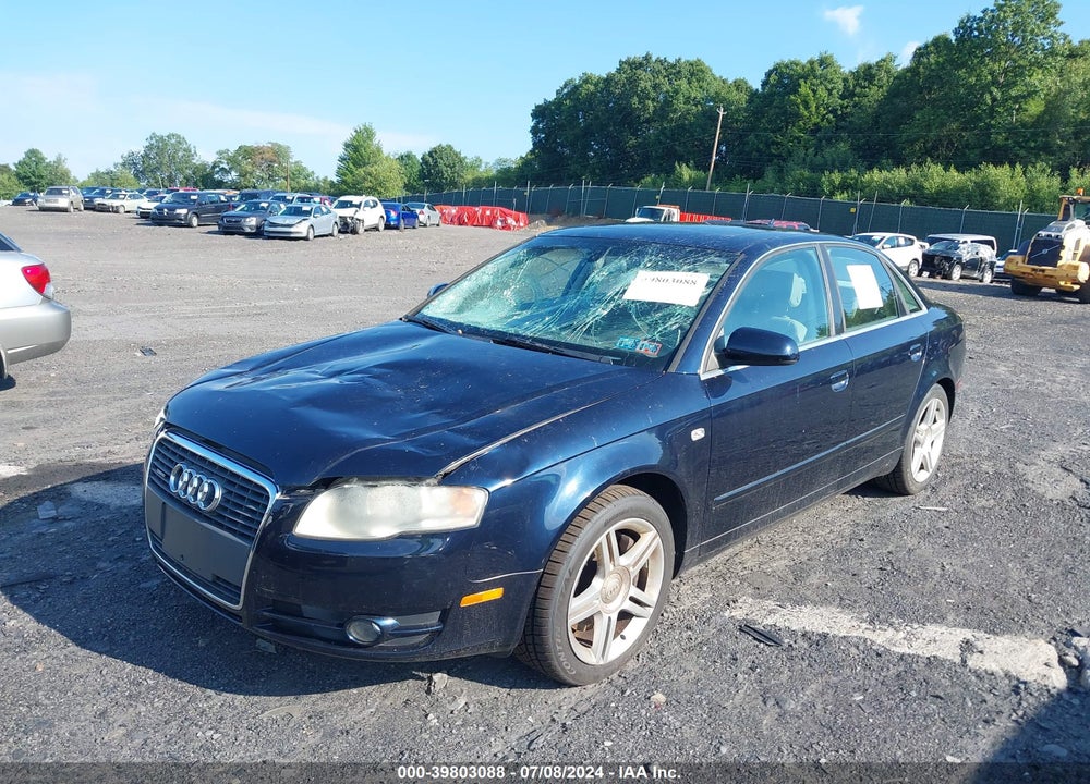 2007 AUDI A4 2.0T VIN: WAUDF78E57A039192