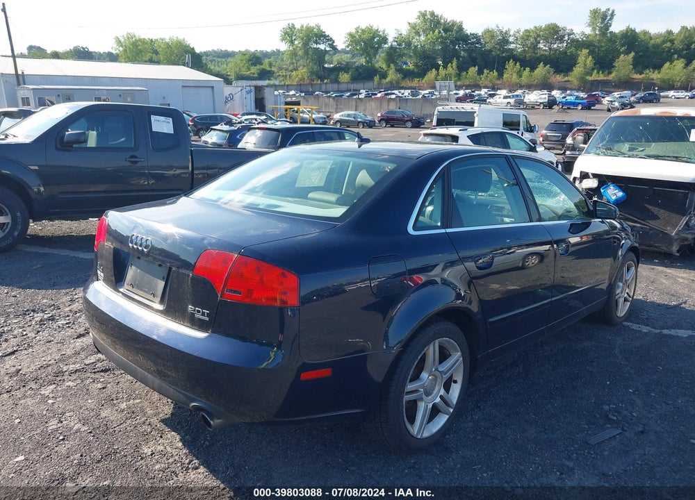 2007 AUDI A4 2.0T VIN: WAUDF78E57A039192