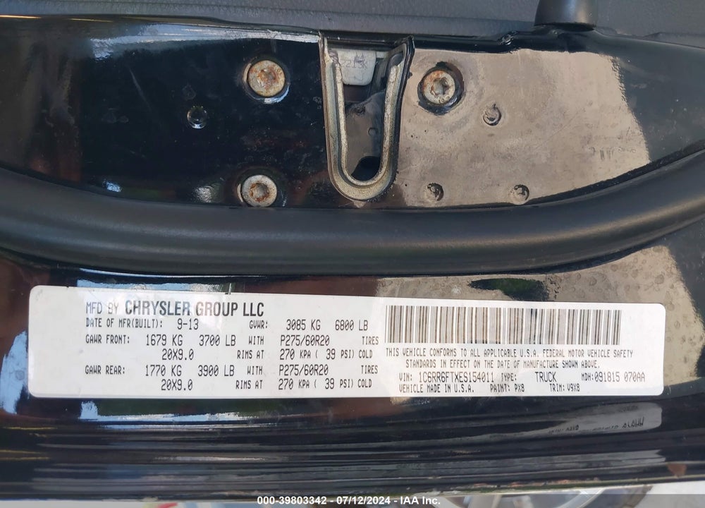 2014 RAM 1500 EXPRESS VIN: 1C6RR6FTXES154011