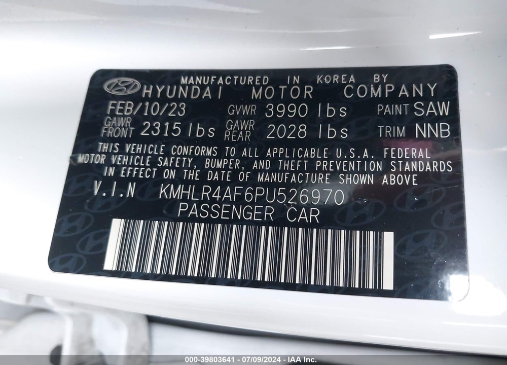 2023 HYUNDAI ELANTRA N LINE VIN: KMHLR4AF6PU526970