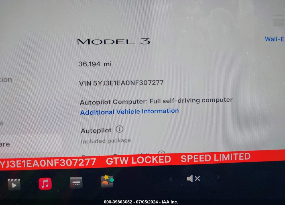 2022 TESLA MODEL 3 REAR-WHEEL DRIVE VIN: 5YJ3E1EA0NF307277