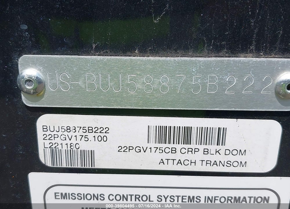 2022 TRACKER OTHER VIN: BUJ58875B222