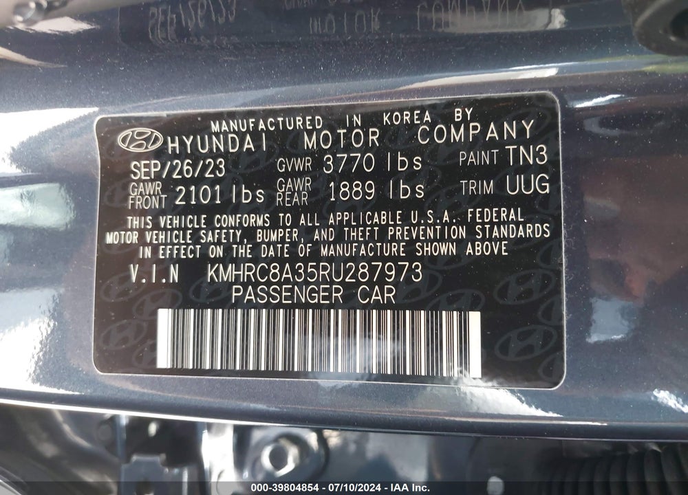 2024 HYUNDAI VENUE LIMITED VIN: KMHRC8A35RU287973