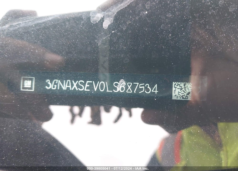 2020 CHEVROLET EQUINOX VIN: 3GNAXSEV0LS687534