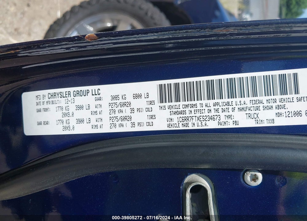 2014 RAM 1500 EXPRESS VIN: 1C6RR7FTXES234673