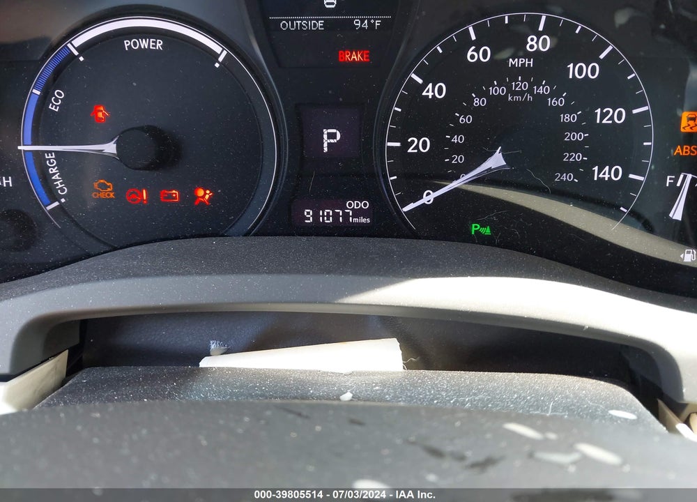 2013 LEXUS RX 450H VIN: JTJBC1BA5D2053487
