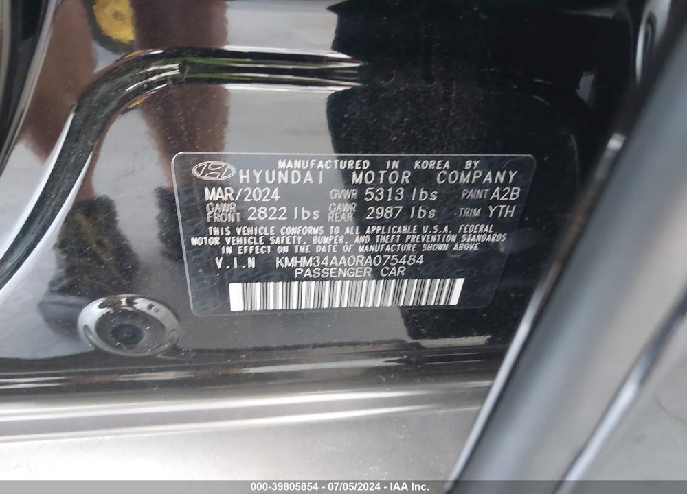 2024 HYUNDAI IONIQ 6 SEL VIN: KMHM34AA0RA075484