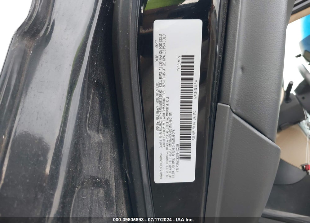 2008 SUBARU TRIBECA LIMITED 7-PASSENGER VIN: 4S4WX90D784402868