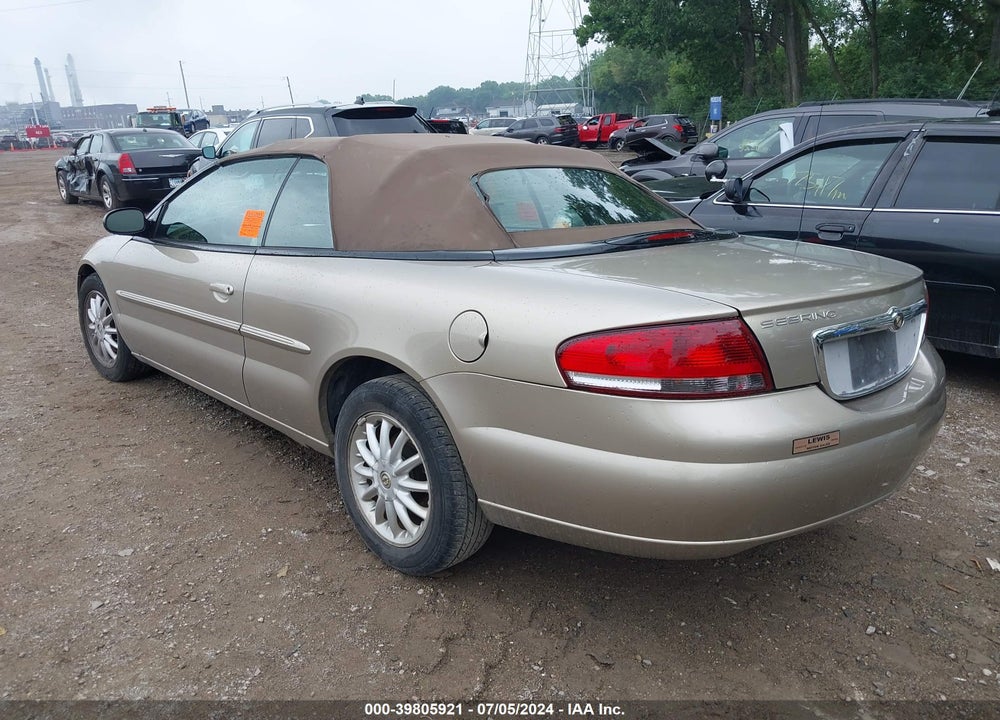 2003 CHRYSLER SEBRING LXI VIN: 1C3EL55TX3N608438